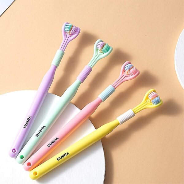 Trending 3 Sided Toothbrush with tongue Scraper