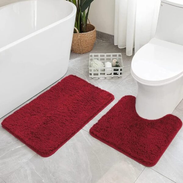 2pcs Ultra-Soft Plush Bath Mat Set